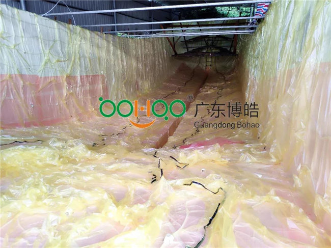 完成鋪層后，用真空袋覆蓋好